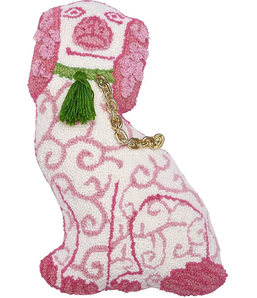 Peking Handicraft Chinoiserie Pink Dog Pillow