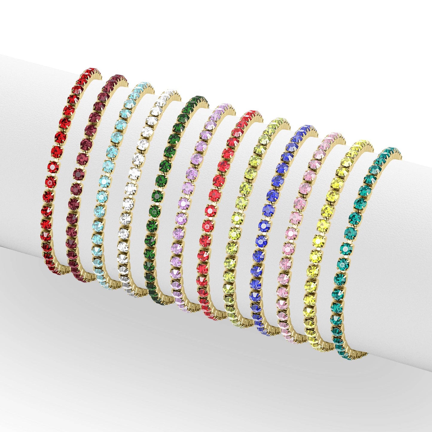 18K Gold PVD Coated Birthstone Tennis Bracelet
