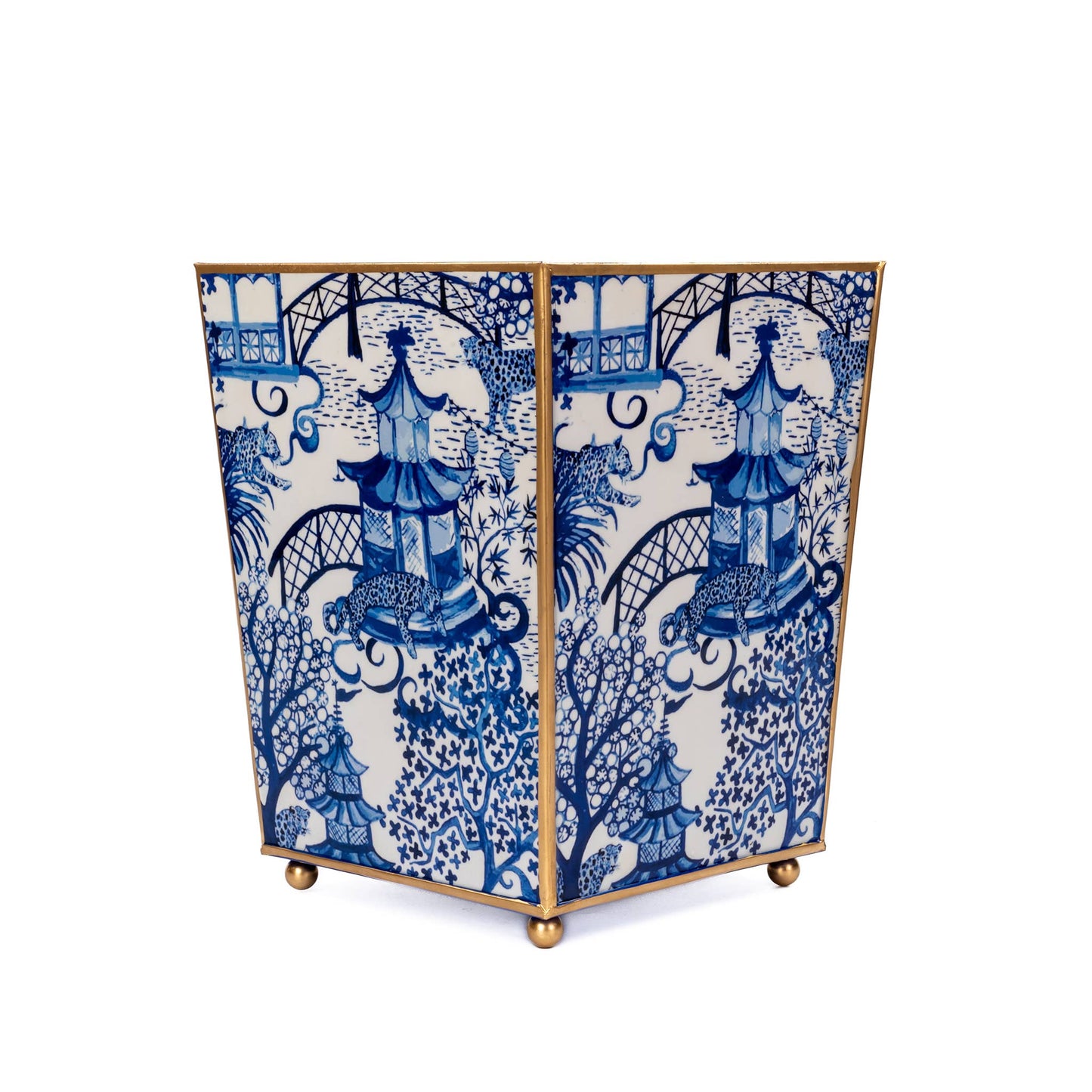 Garden Party Enameled Square Wastebasket 9