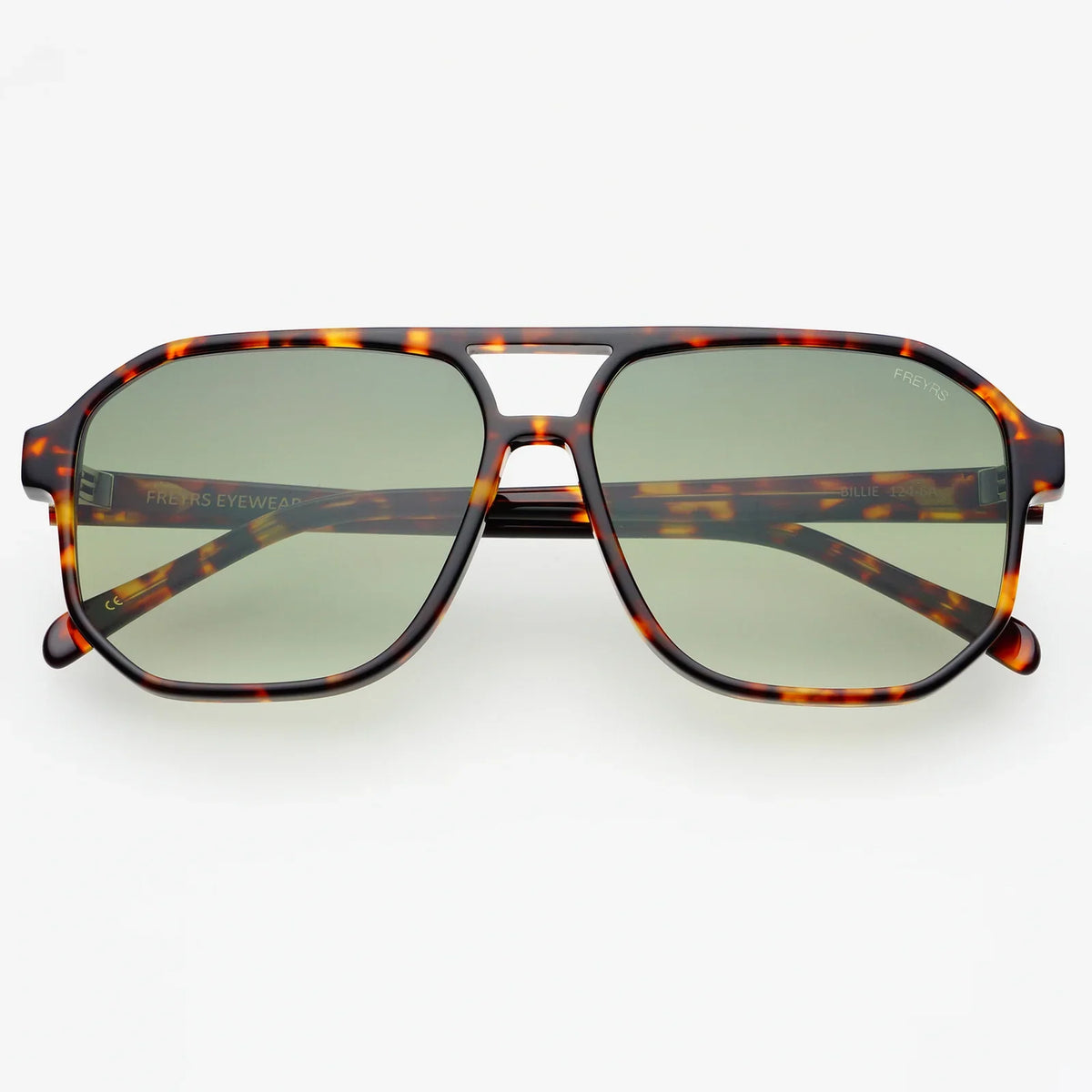 Freyrs Billie Aviator Sunglasses – Tortoise / Green