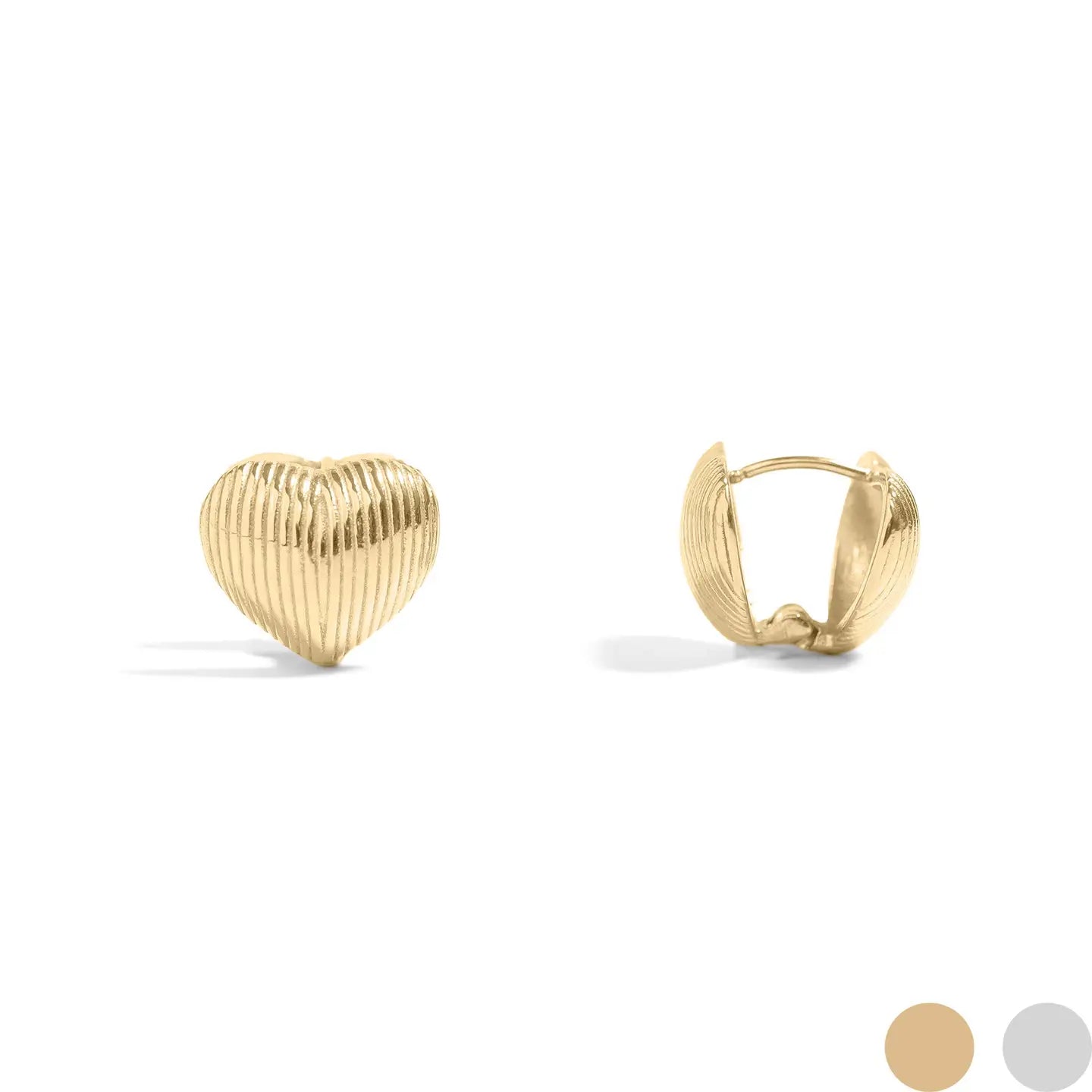 Cecilia Taylor 18K Gold Pvd Stainless Steel Heart Huggie Earrings