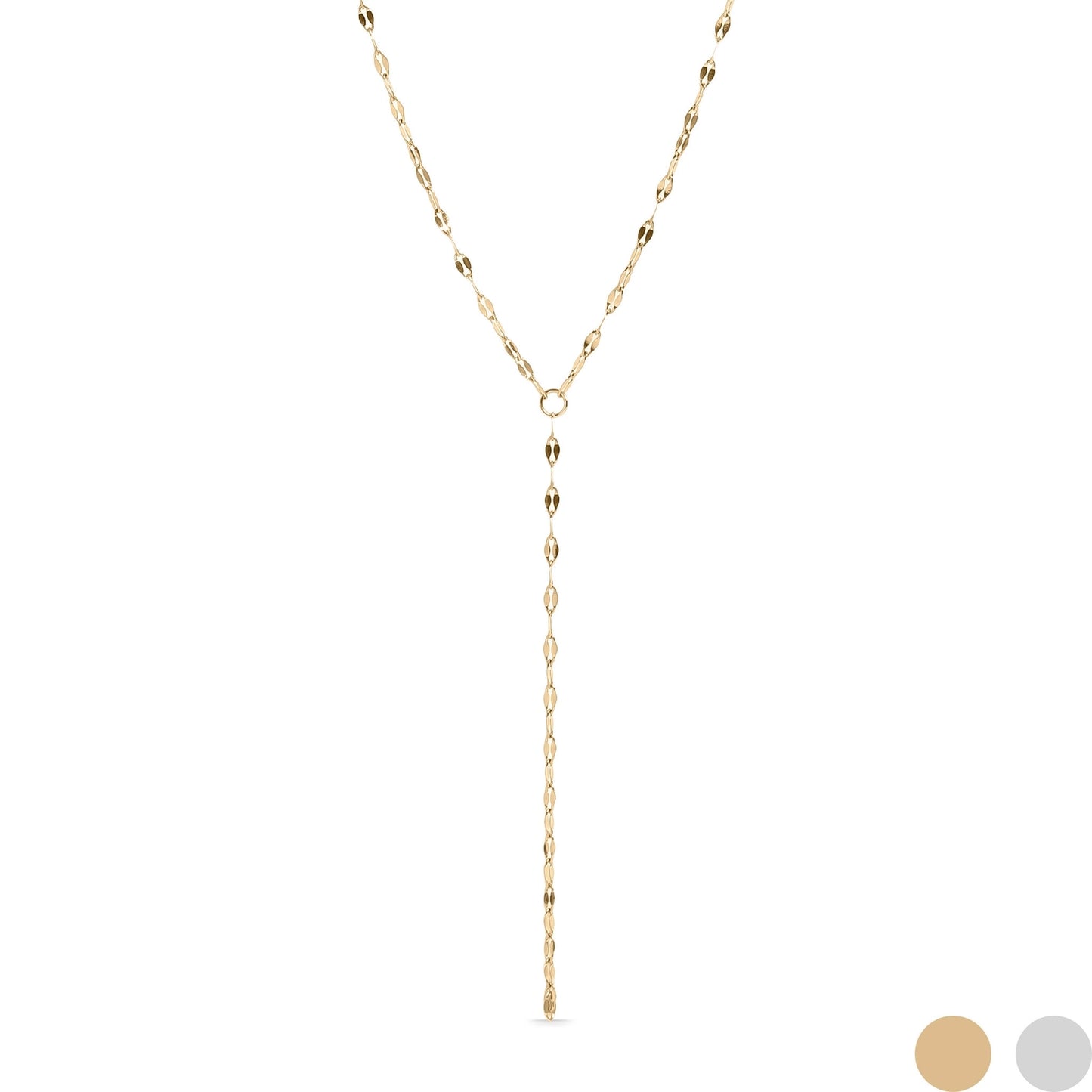 Cecilia Taylor 18K Gold Pvd Stainless Steel Lariat Necklace Lip Chain
