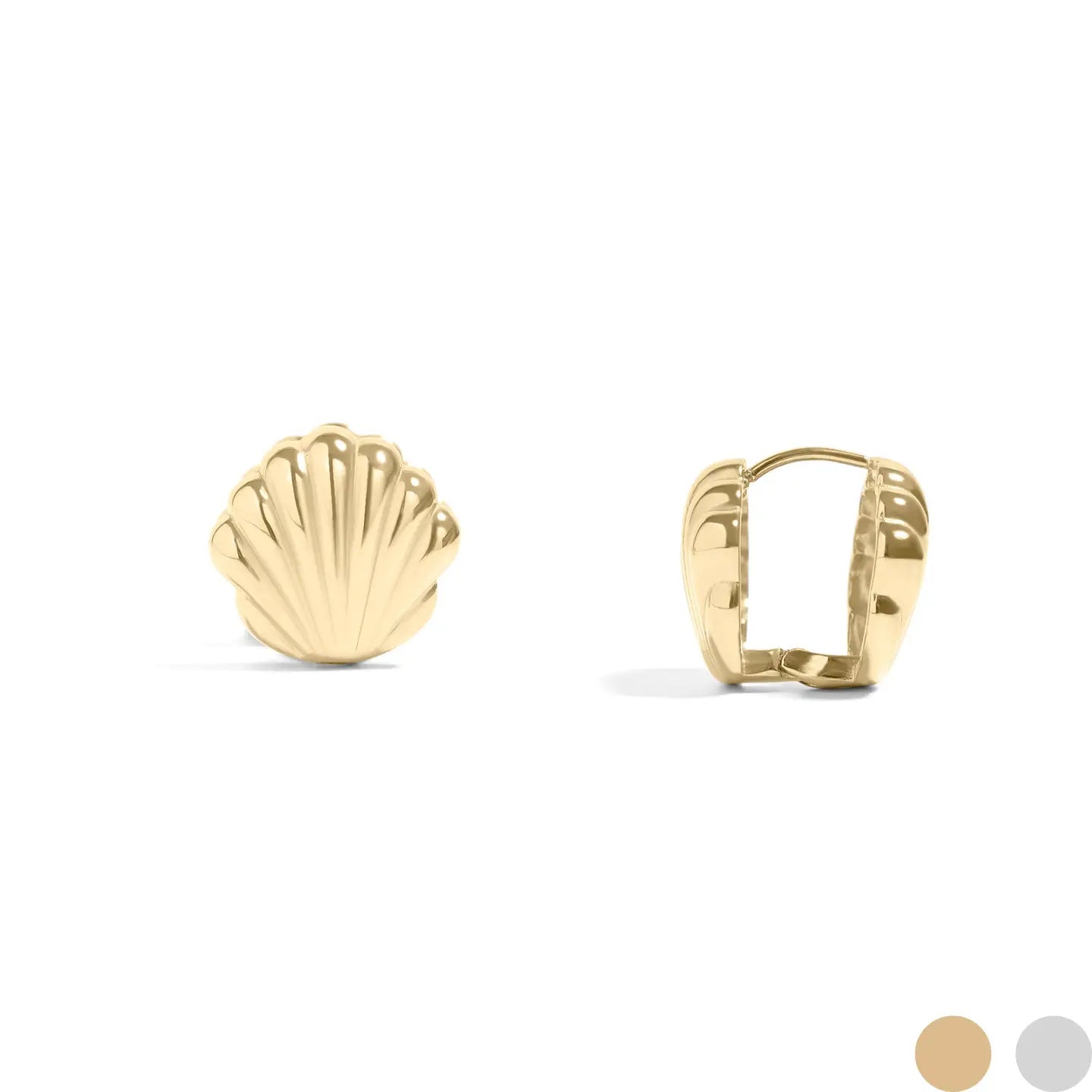 Cecilia Taylor 18K Gold Pvd Stainless Steel Shell Huggies Earrings