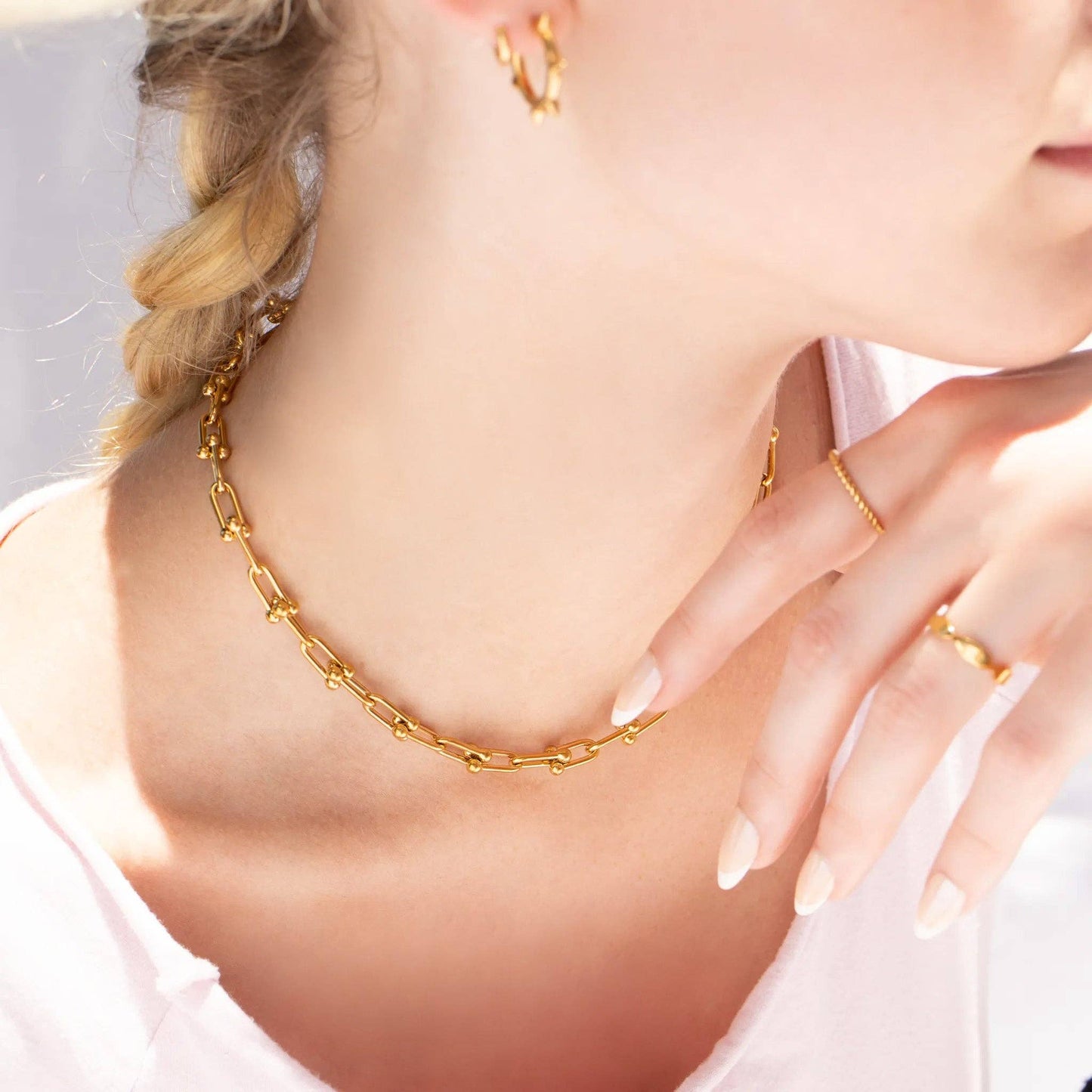 18K Gold PVD Stainless Steel Hardware Chain Necklace