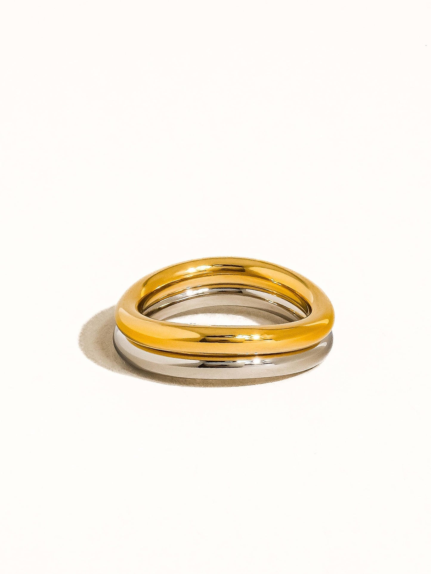 Andrée 18K Gold Non-Tarnish Double Two Tone Ring