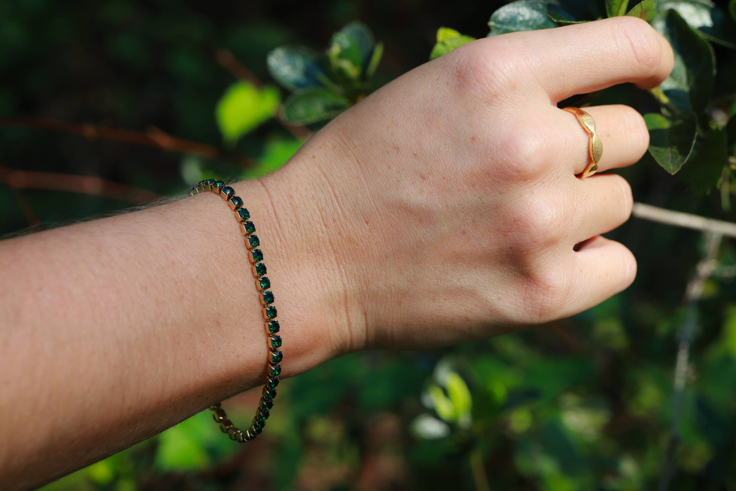 18K Gold PVD Coated Birthstone Tennis Bracelet