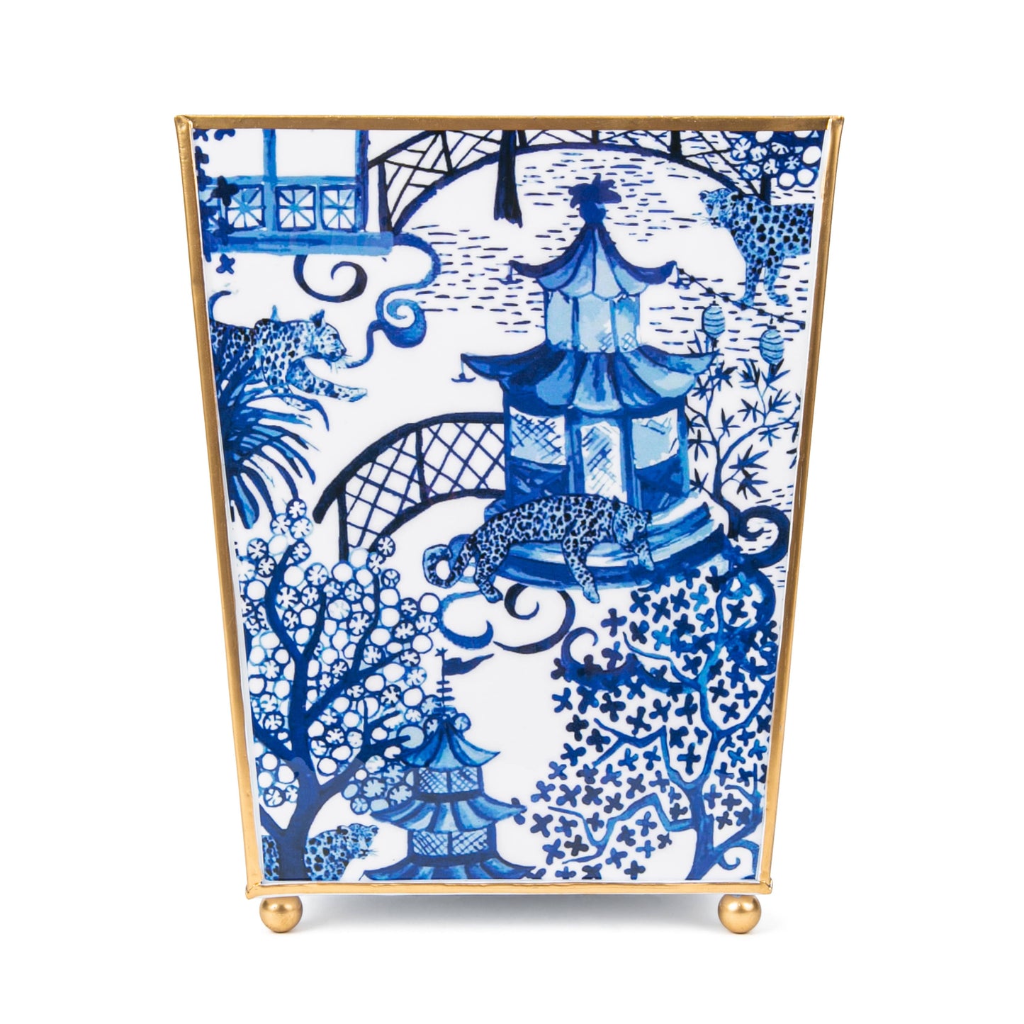 Garden Party Enameled Square Wastebasket 9