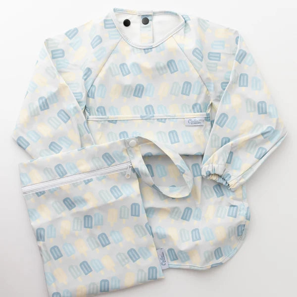Calla Baby – Grayson Long Sleeve Bib – Popsicles Blue