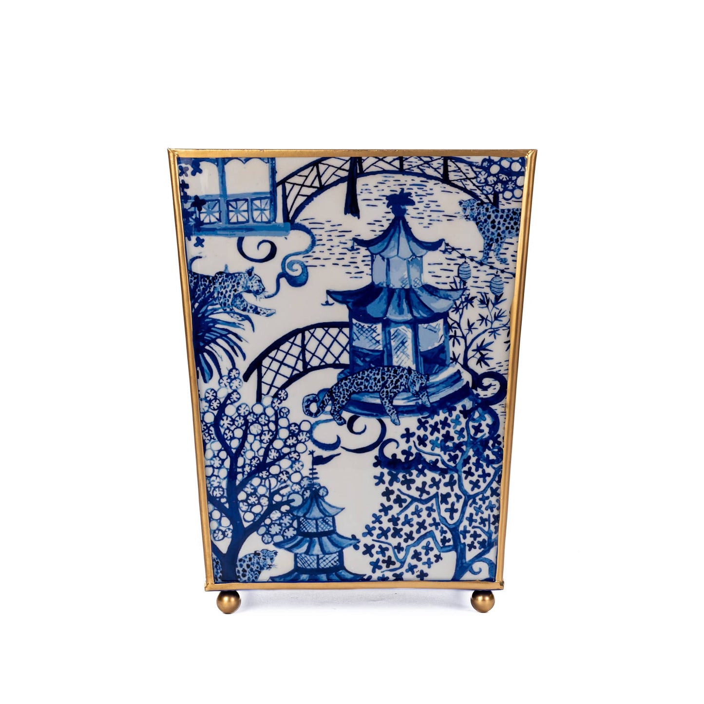 Garden Party Enameled Square Wastebasket 9