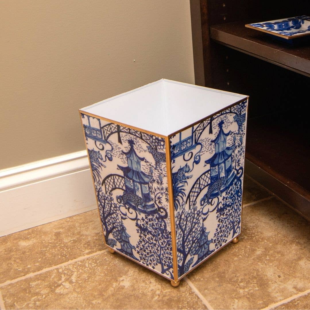 Garden Party Enameled Square Wastebasket 9