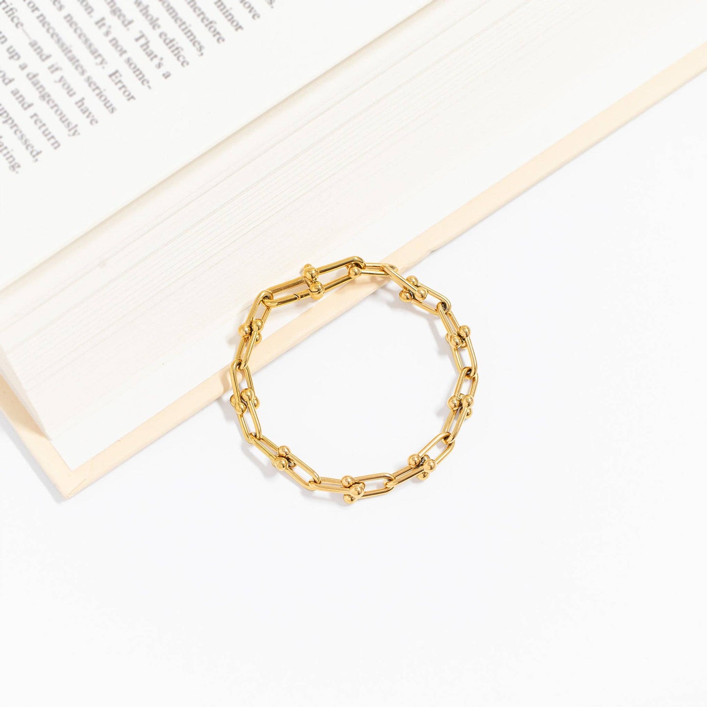 18K Gold PVD Stainless Steel Hardware Chain Bracelet