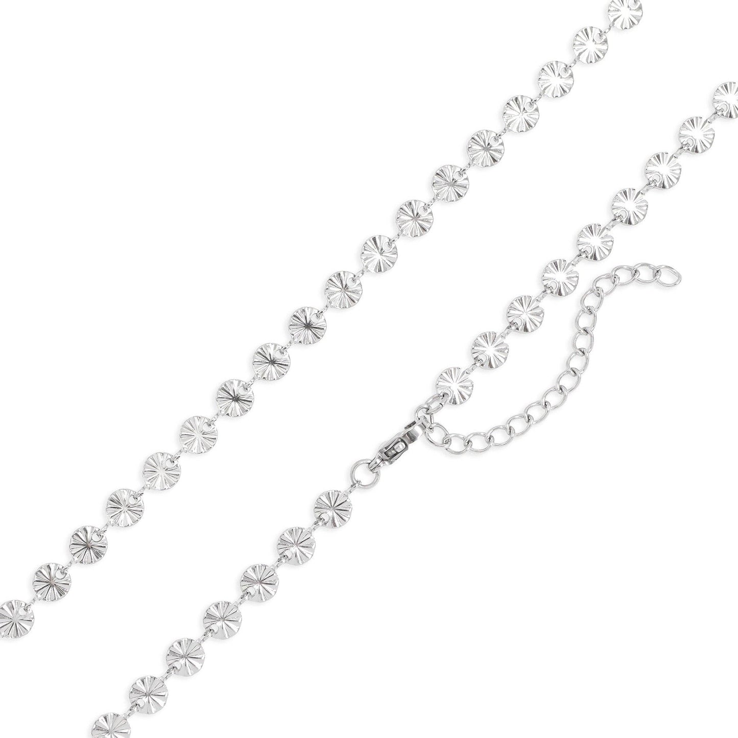 18K Gold PVD Stainless Steel Sunburst Chain Necklace