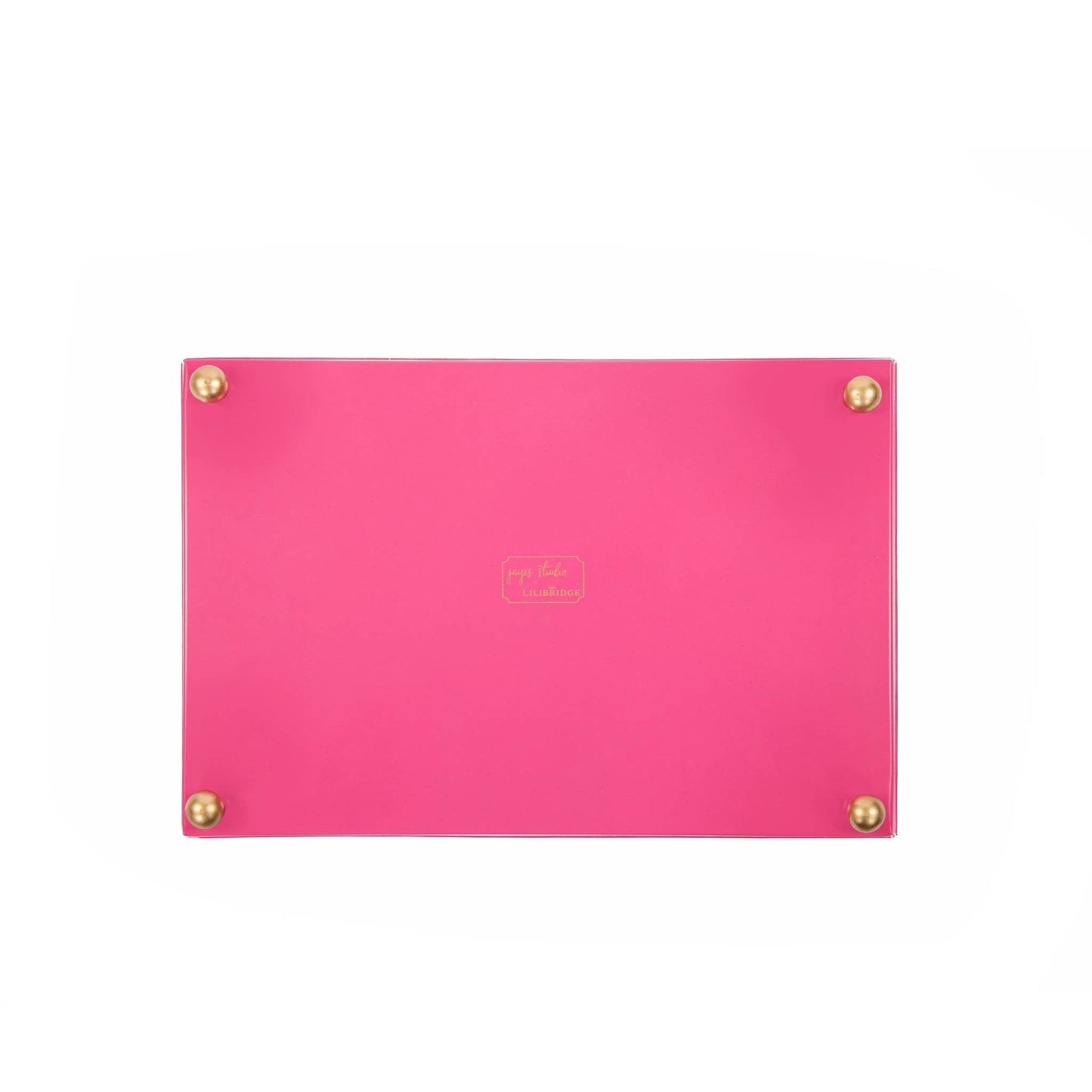 Kyoto Pagoda Enameled Oliver Tray 8x12 - White & Pink