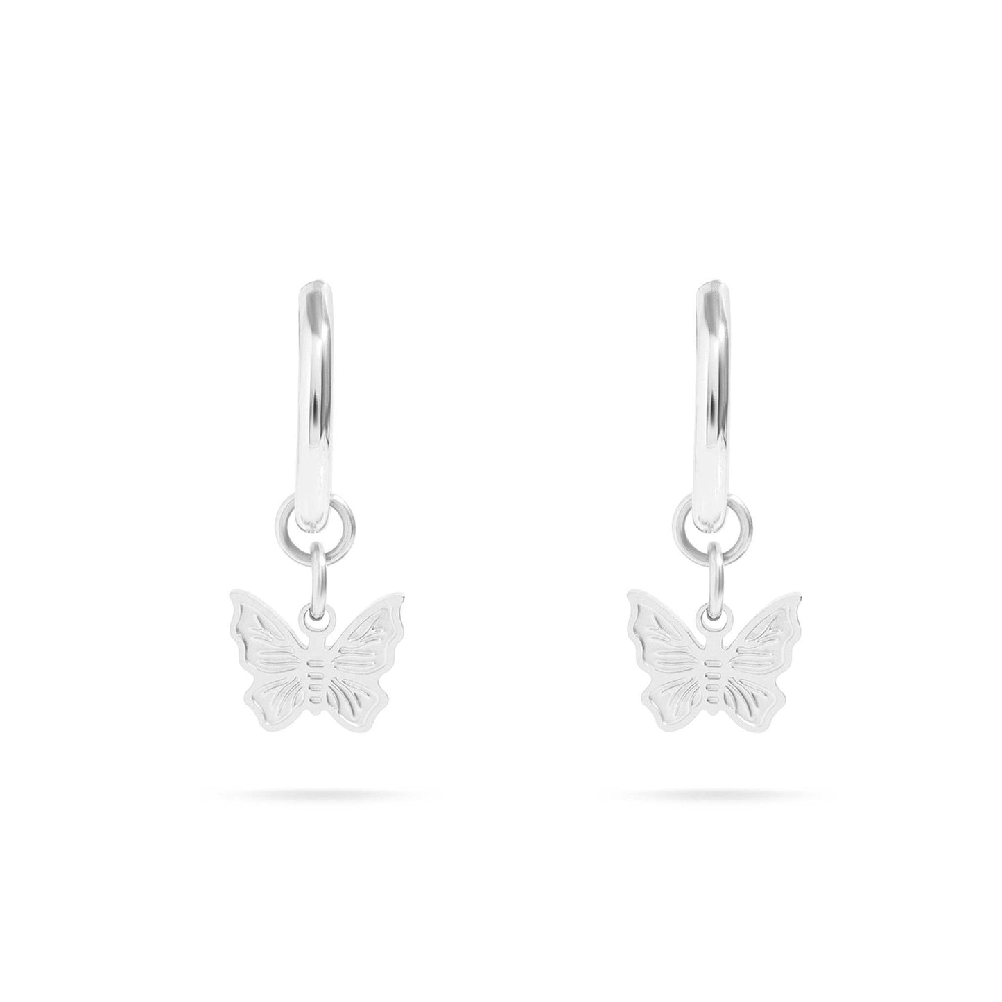 18K Gold PVD Stainless Steel Butterfly Huggie Earrings