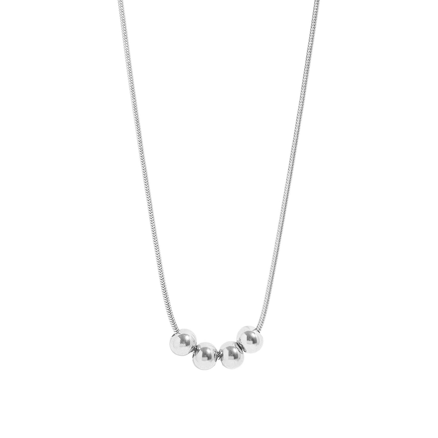 18K Gold PVD Stainless Steel Adjustable Ball Charm Necklace