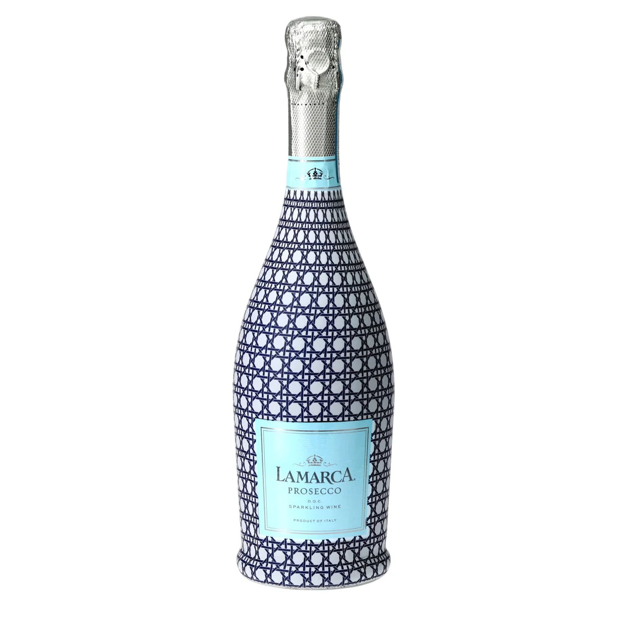 Beau Bottles Prosecco Bottle Wrap – Navy & White Cane