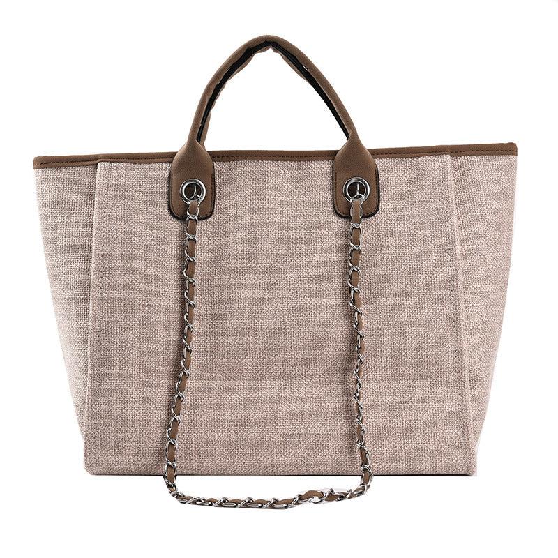 Jen & Co. Allison Canvas Bag – Cocoa Pearl