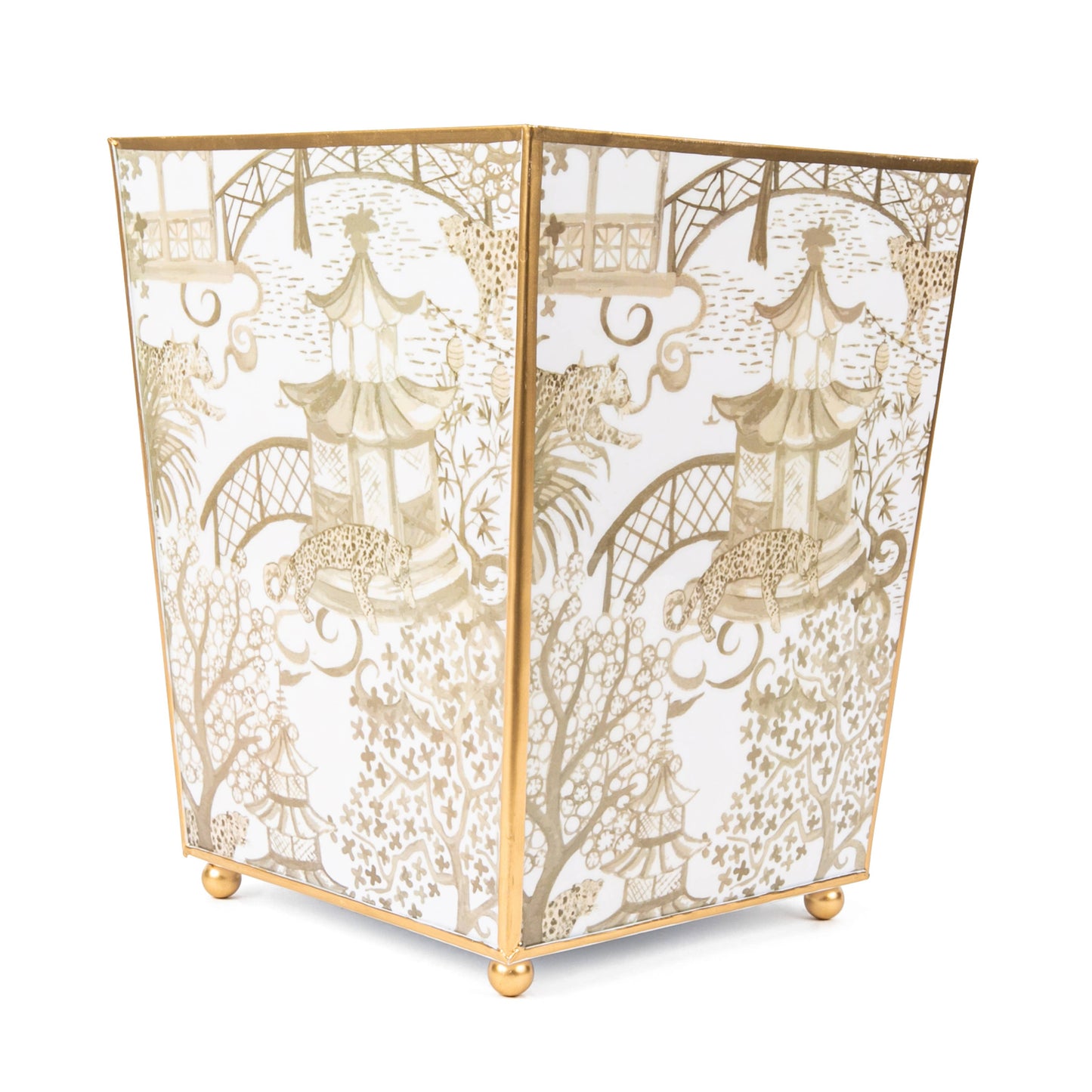 Garden Party Enameled Square Wastebasket 9