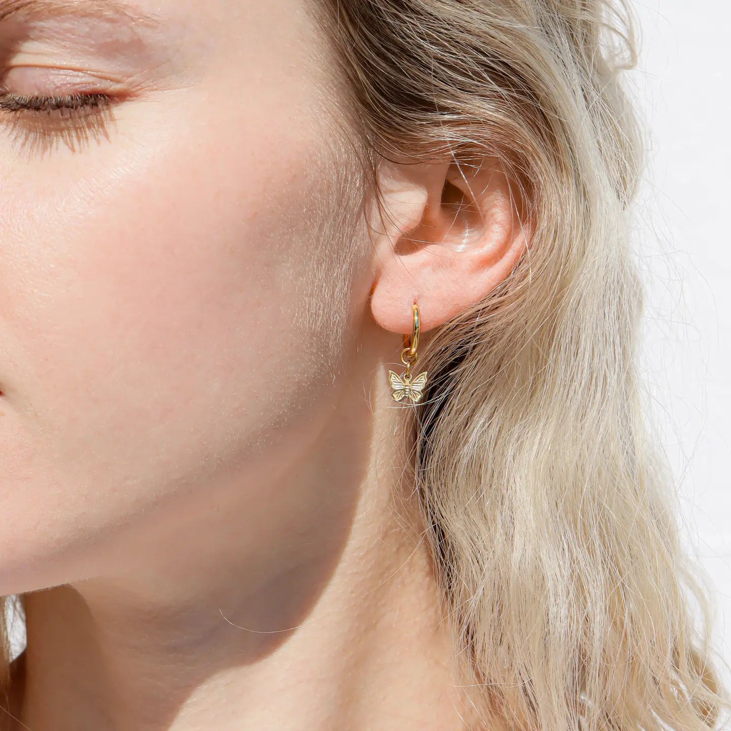 Cecilia Taylor 18K Gold Pvd Stainless Steel Butterfly Huggie Earrings