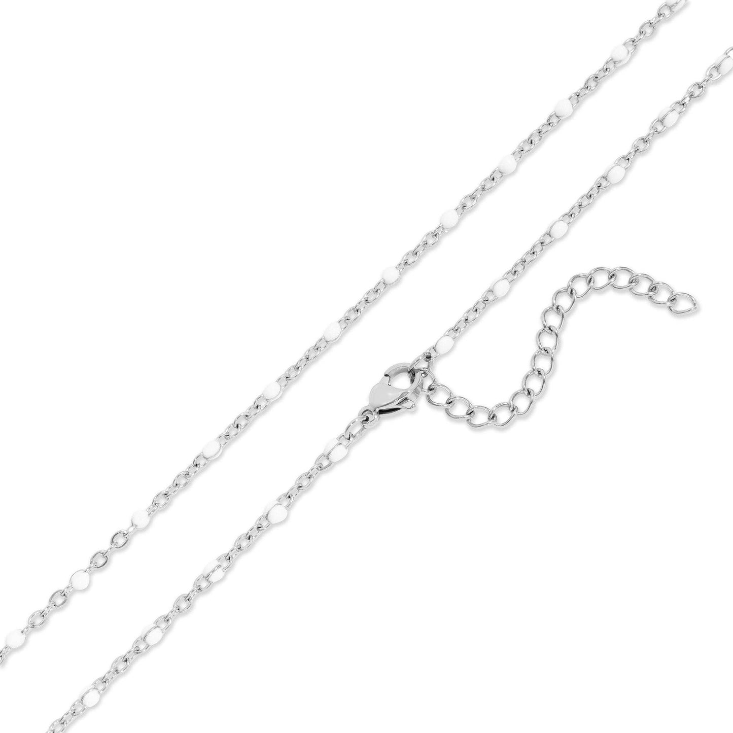 18K Gold PVD Stainless Steel White Confetti Chain Necklace