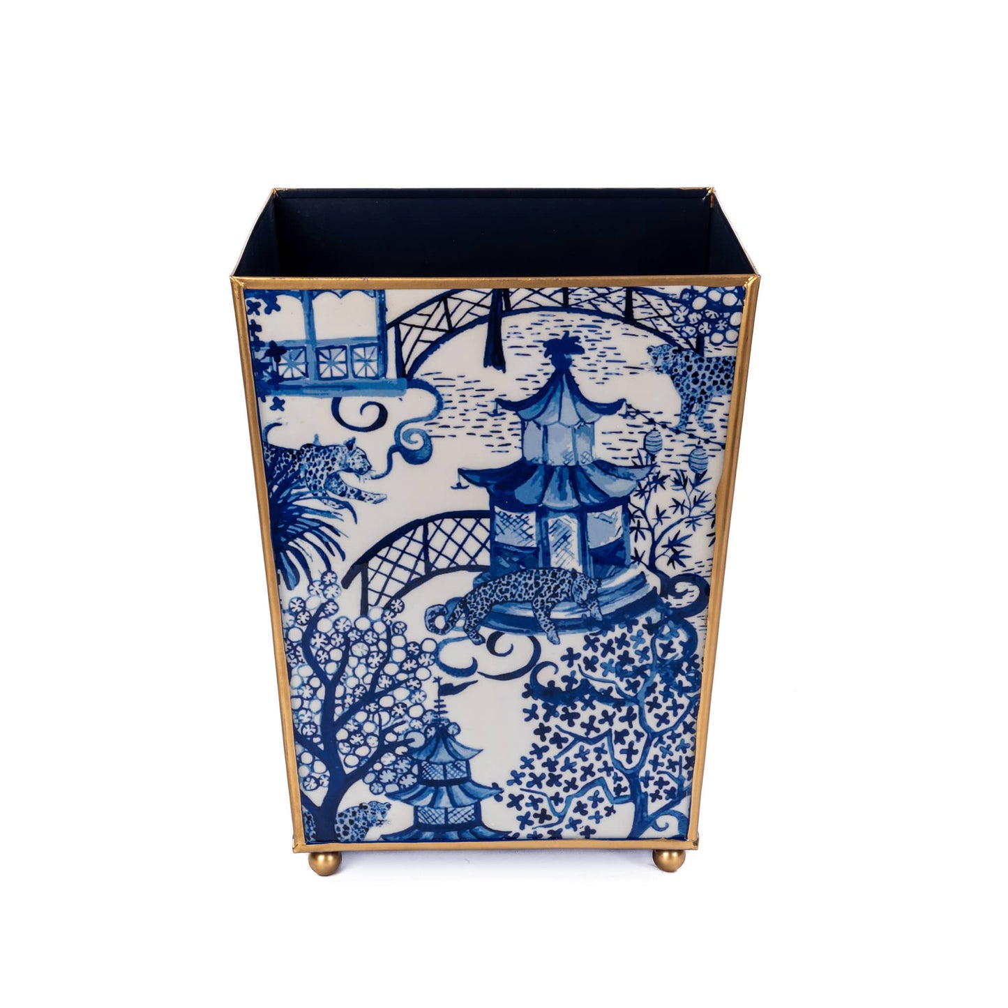 Garden Party Enameled Square Wastebasket 9