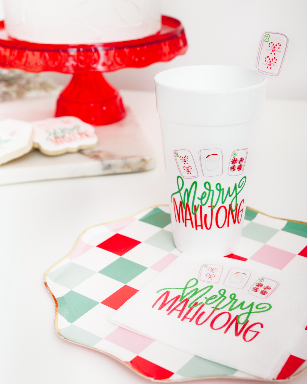 Merry Mahjong Christmas Acrylic Stir Sticks | set of 4