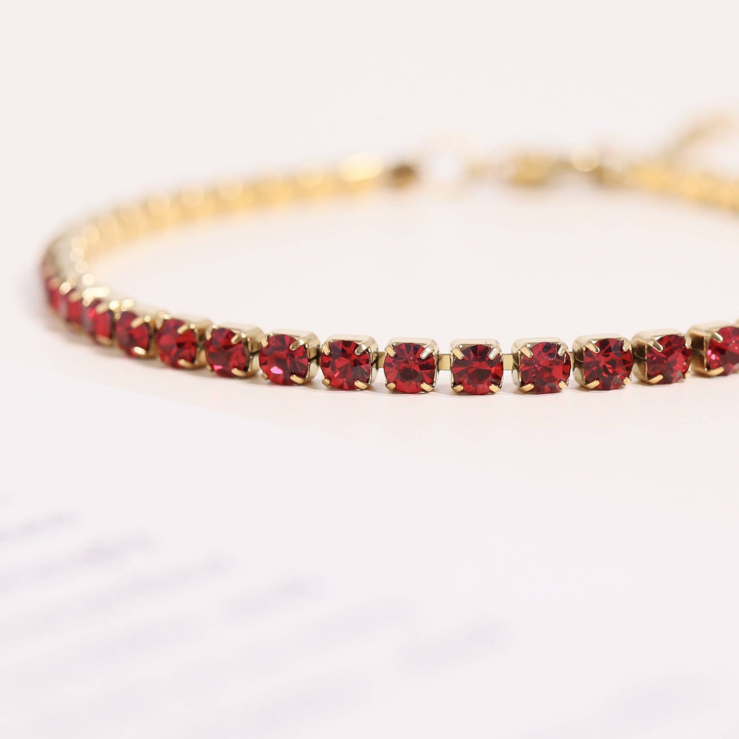 18K Gold PVD Coated Birthstone Tennis Bracelet