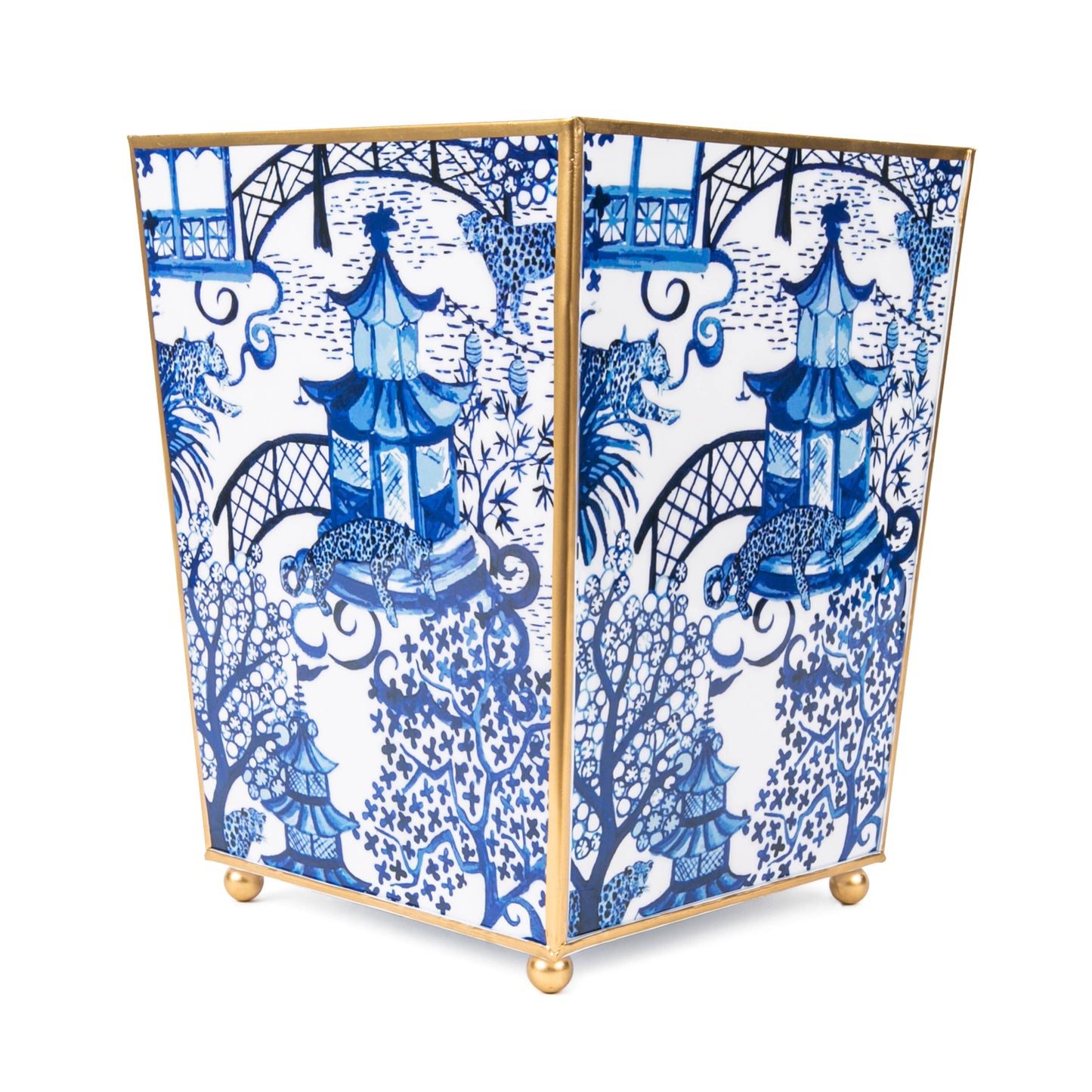 Garden Party Enameled Square Wastebasket 9