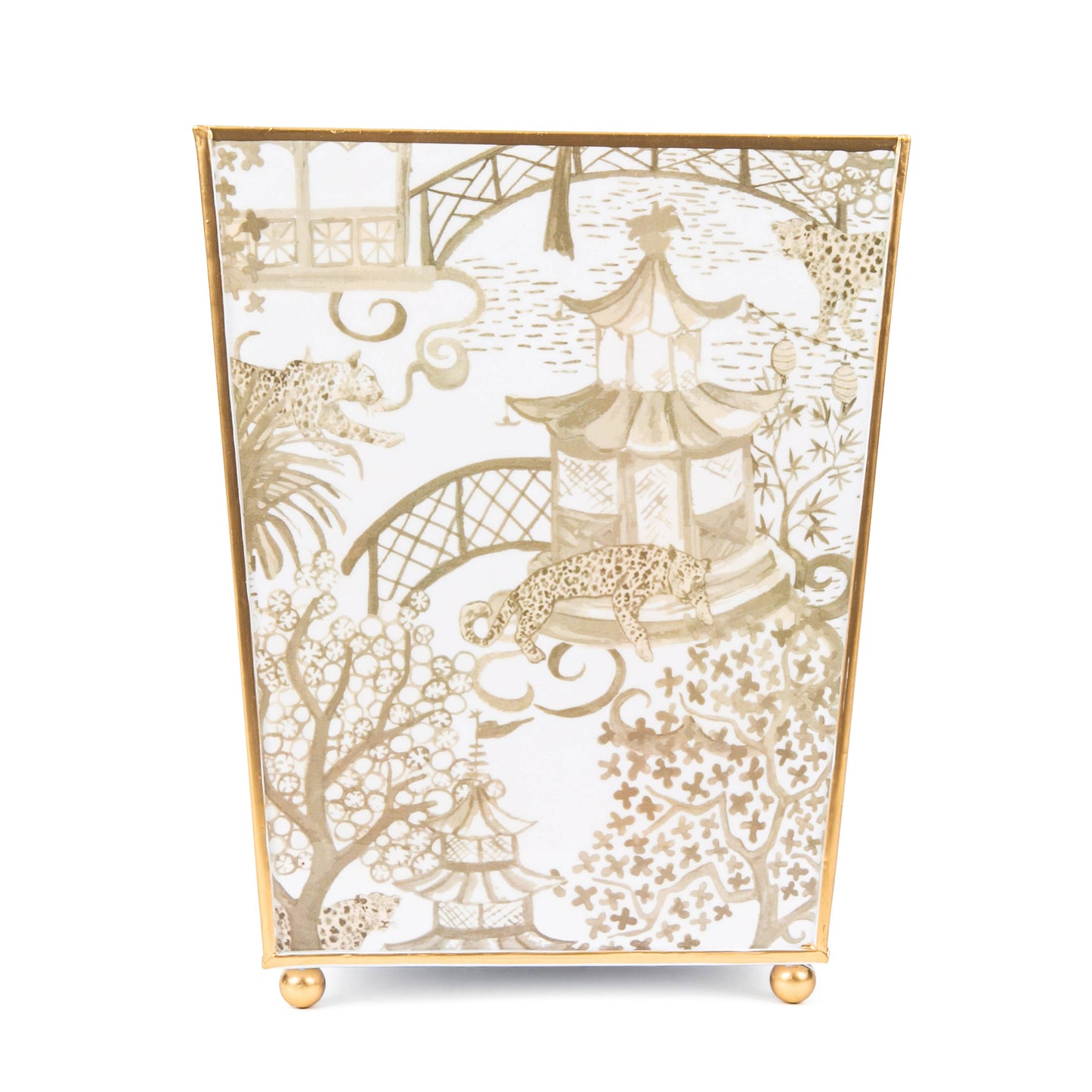 Garden Party Enameled Square Wastebasket 9