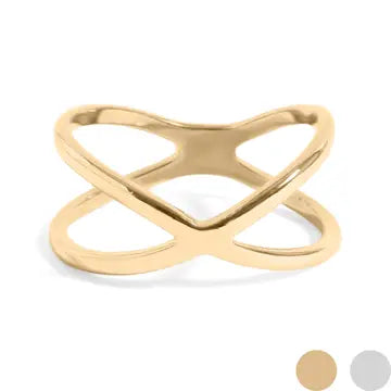 Cecilia Taylor 18K Gold Pvd Stainless Steel Atomic X Geometric Ring
