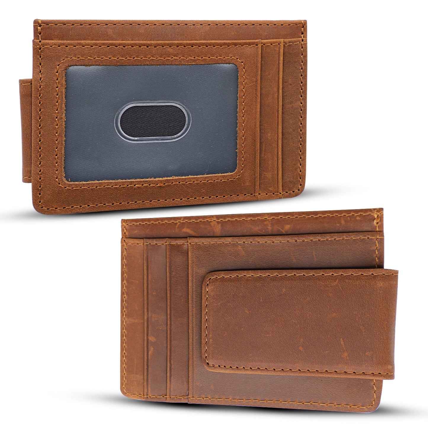 Leather money clip (light brown)
