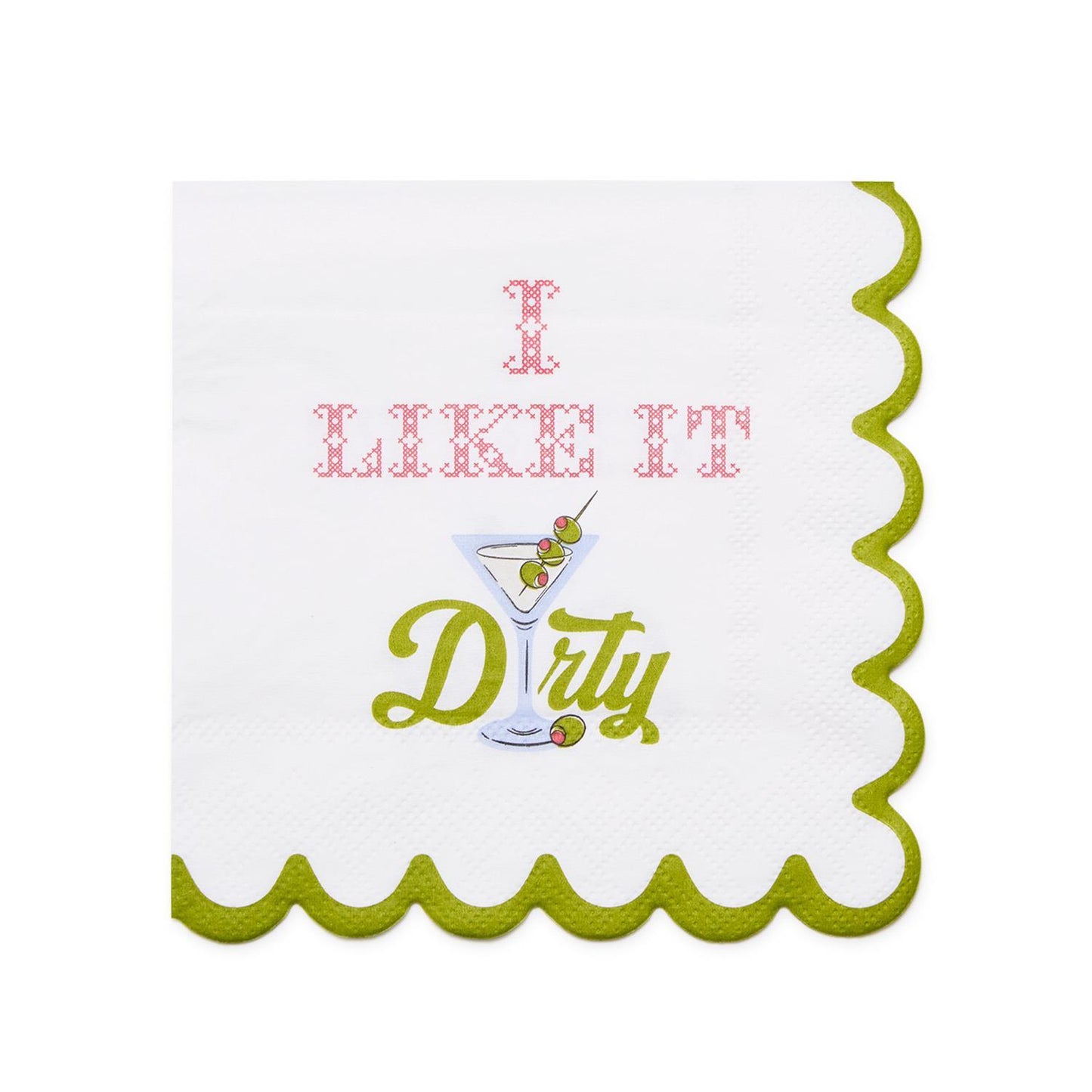 Martini and Olive I Like it Dirty 3-Ply Paper Cocktail Napkin