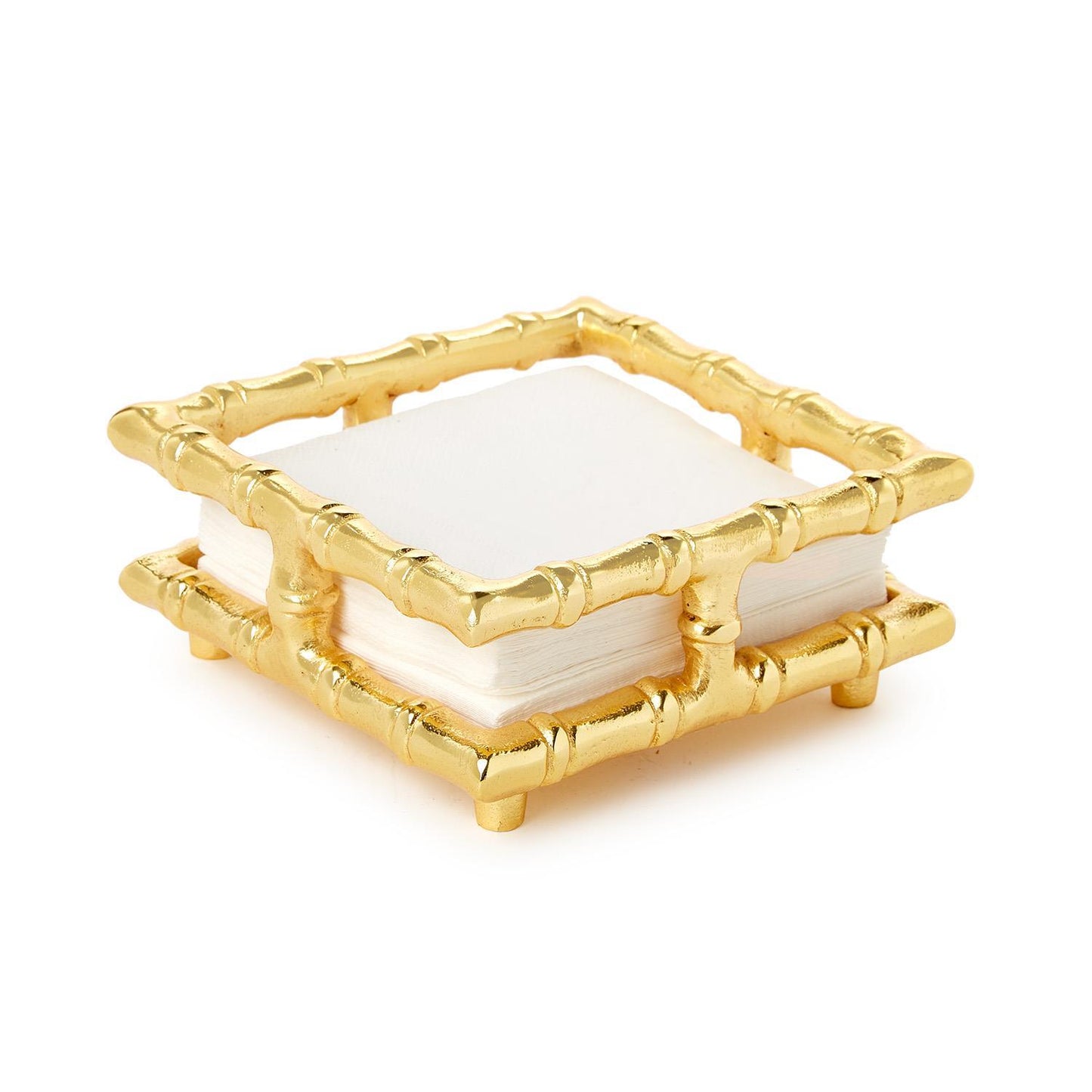 Two's Company Gold Bamboo Napkin Holder