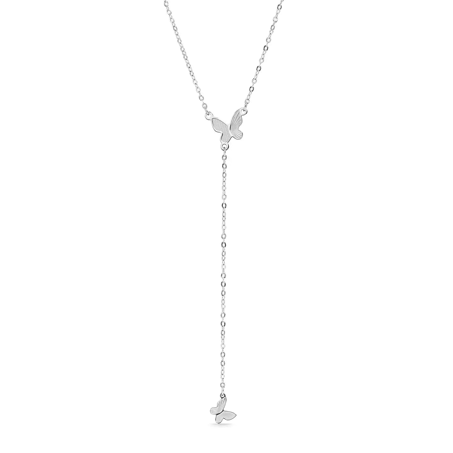 Cecilia Taylor Stainless Steel Butterfly Lariat Necklace