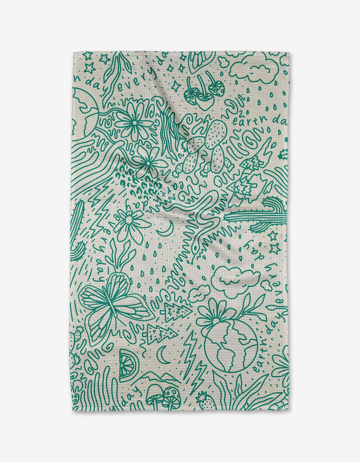 Geometry Good Green Earth Tea Towel