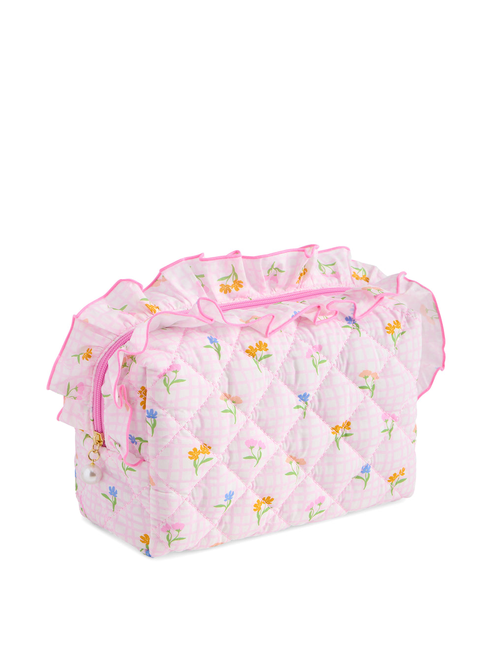 Shiraleah Multi Color Fancy Small Zip Pouch Ruffle Bag Measures L 7” x W 3.5” x H 4"
