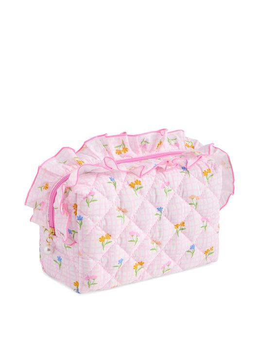 Shiraleah Multi Color Fancy Small Zip Pouch Ruffle Bag Measures L 7” x W 3.5” x H 4"