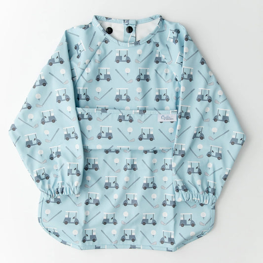 Calla Baby – Grayson Long Sleeve Bib – Golf Blue