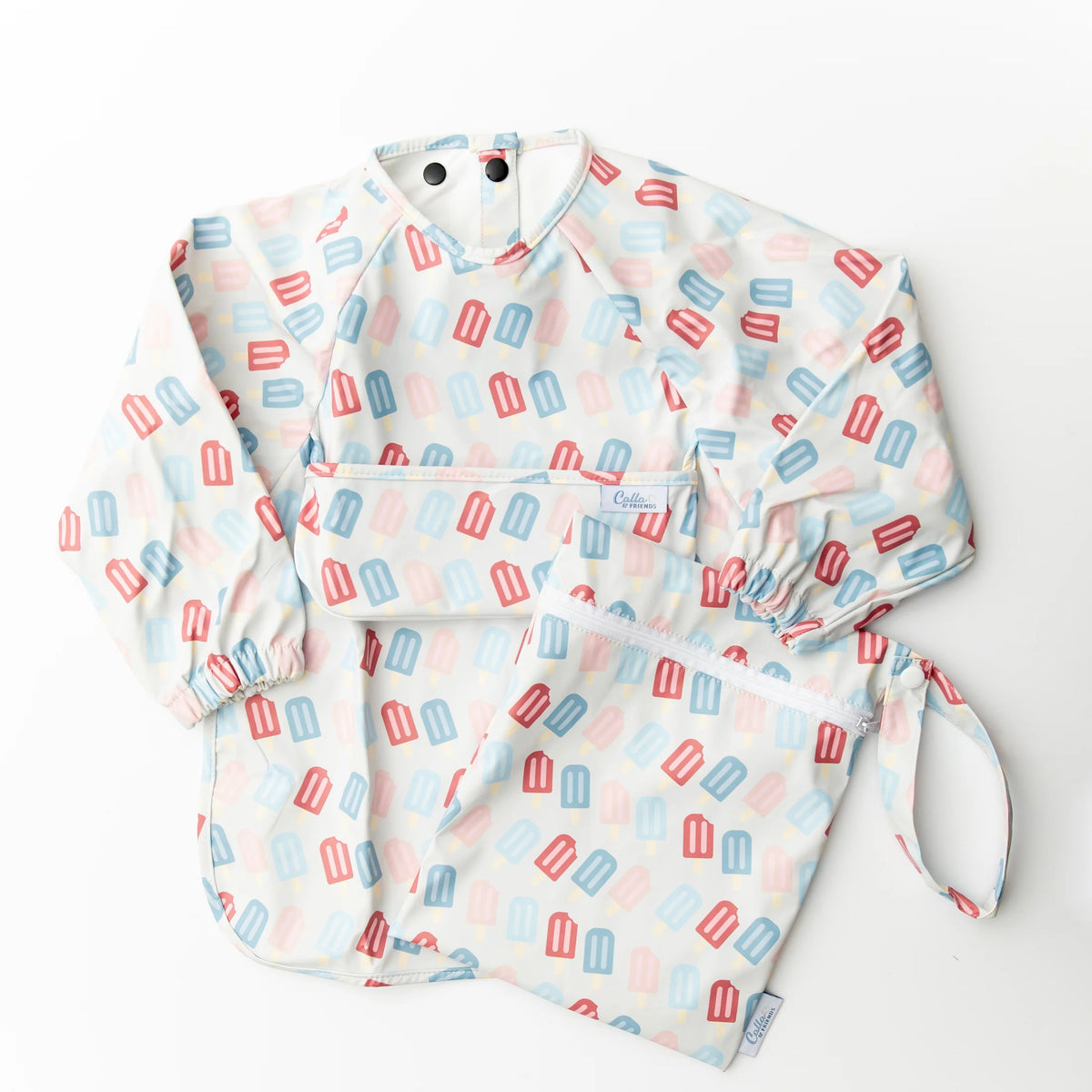 Calla Baby – Grayson Long Sleeve Bib – Popsicles Pink