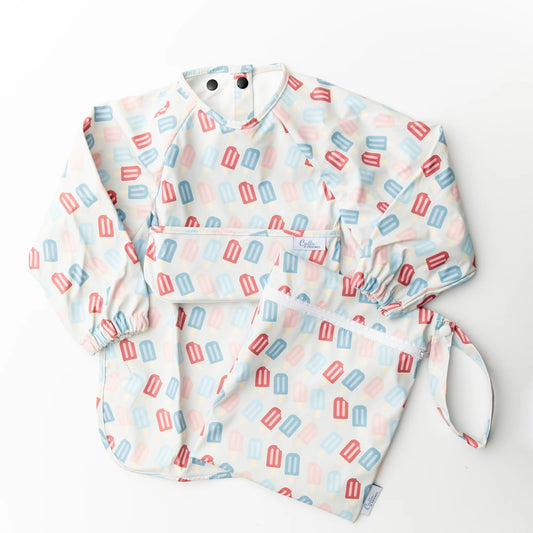 Calla Baby – Grayson Long Sleeve Bib – Popsicles Pink