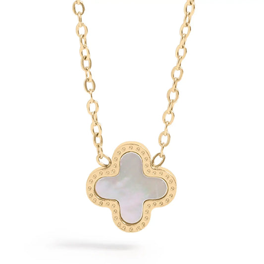 Cecilia Taylor 18K Gold Pvd Stainless Steel Lucky Clover Charm Necklace
