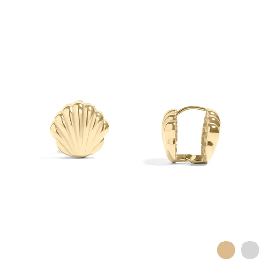 Cecilia Taylor 18K Gold Pvd Stainless Steel Shell Huggies Earrings