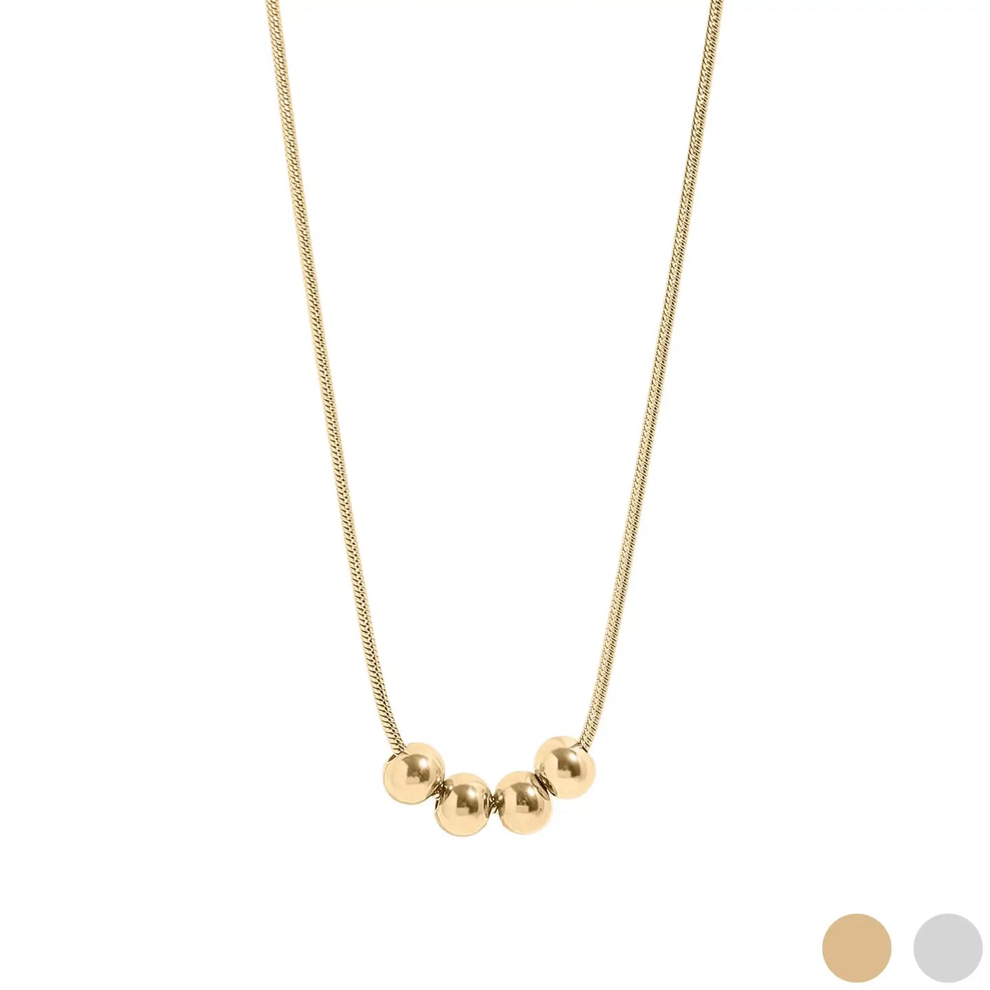 Cecilia Taylor 18K Gold Pvd Stainless Steel Adjustable Ball Charm Necklace