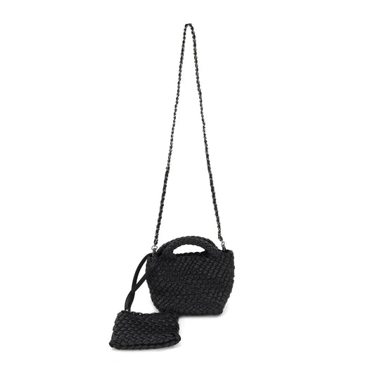 Braided Clutch Crossbody - Black