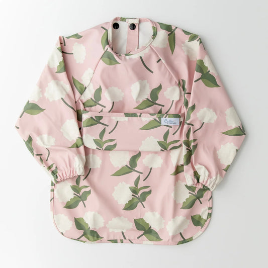 Calla Baby - One Size - 6-36M - The Grayson Long Sleeve Bib - Hydrangeas Pink
