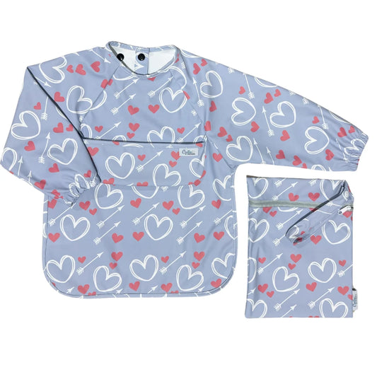 Calla Baby – Grayson Long Sleeve Bib – Love Struck Light Blue