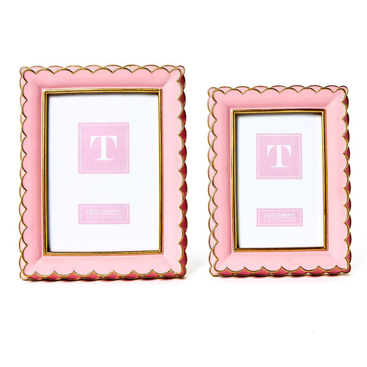 Two's Company Resin Pink & Gold Photo Frame 4x6 (6" W x 1" D x 8" H)