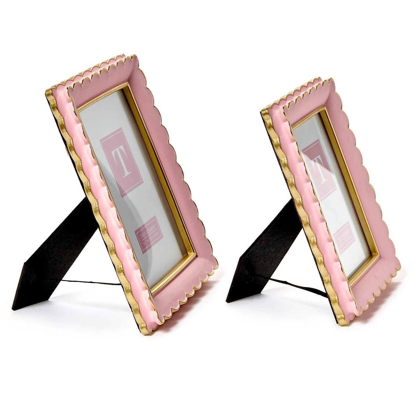 Two's Company Resin Pink & Gold Photo Frame 4x6 (6" W x 1" D x 8" H)