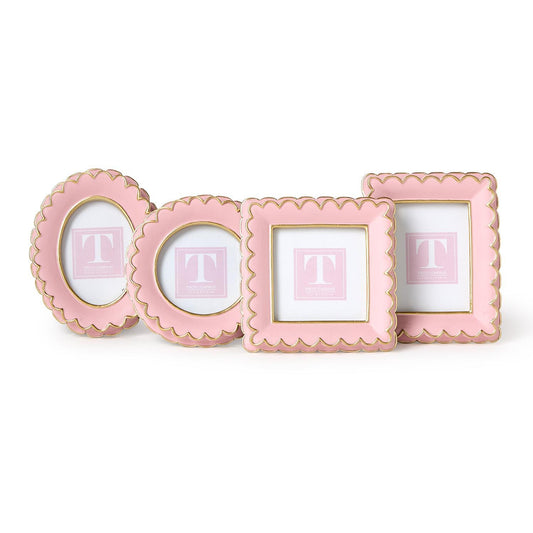 Two's Company Resin Pink & Gold Photo Frame Set of 4 Frames