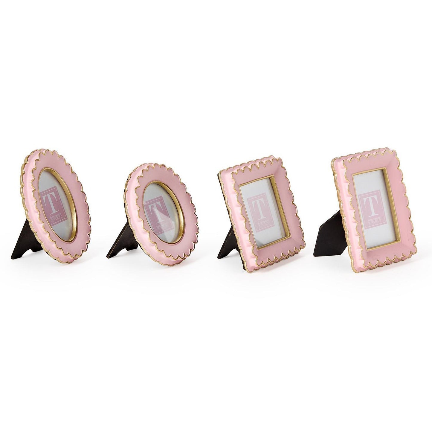 Two's Company Resin Pink & Gold Photo Frame Set of 4 Frames
